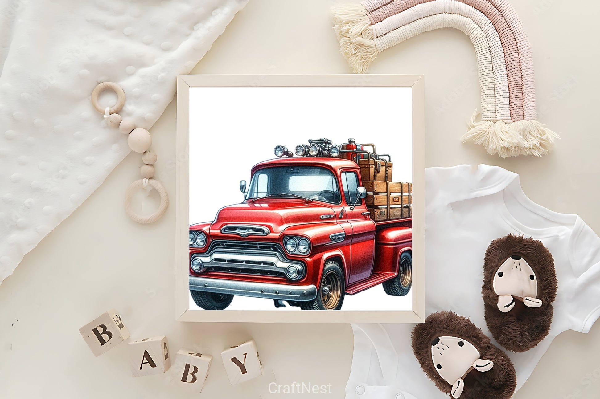 Red Pickup Truck Clipart Bundle - CraftNest - Digital Crafting and Art