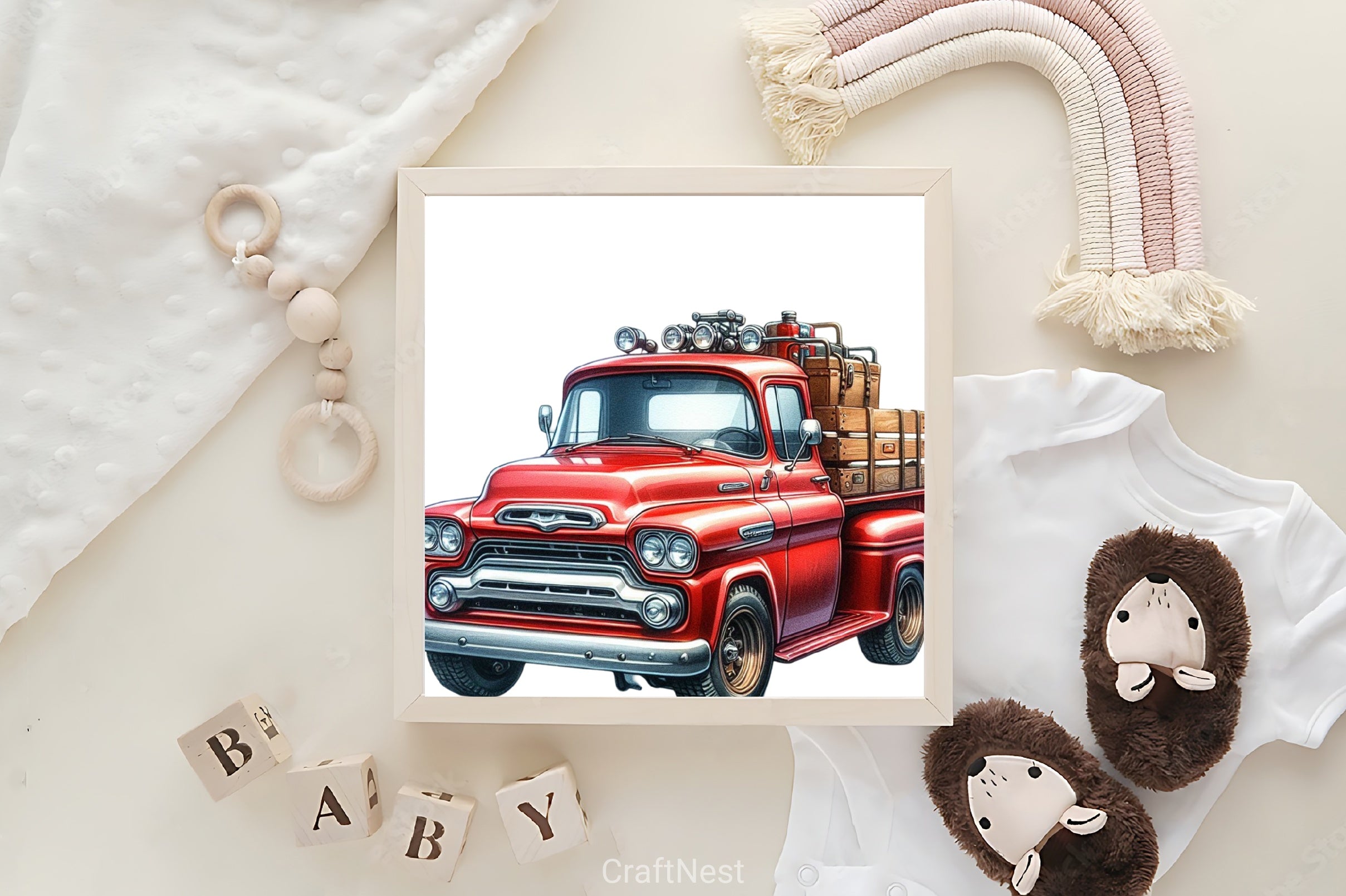 Red Pickup Truck Clipart Bundle - CraftNest - Digital Crafting and Art