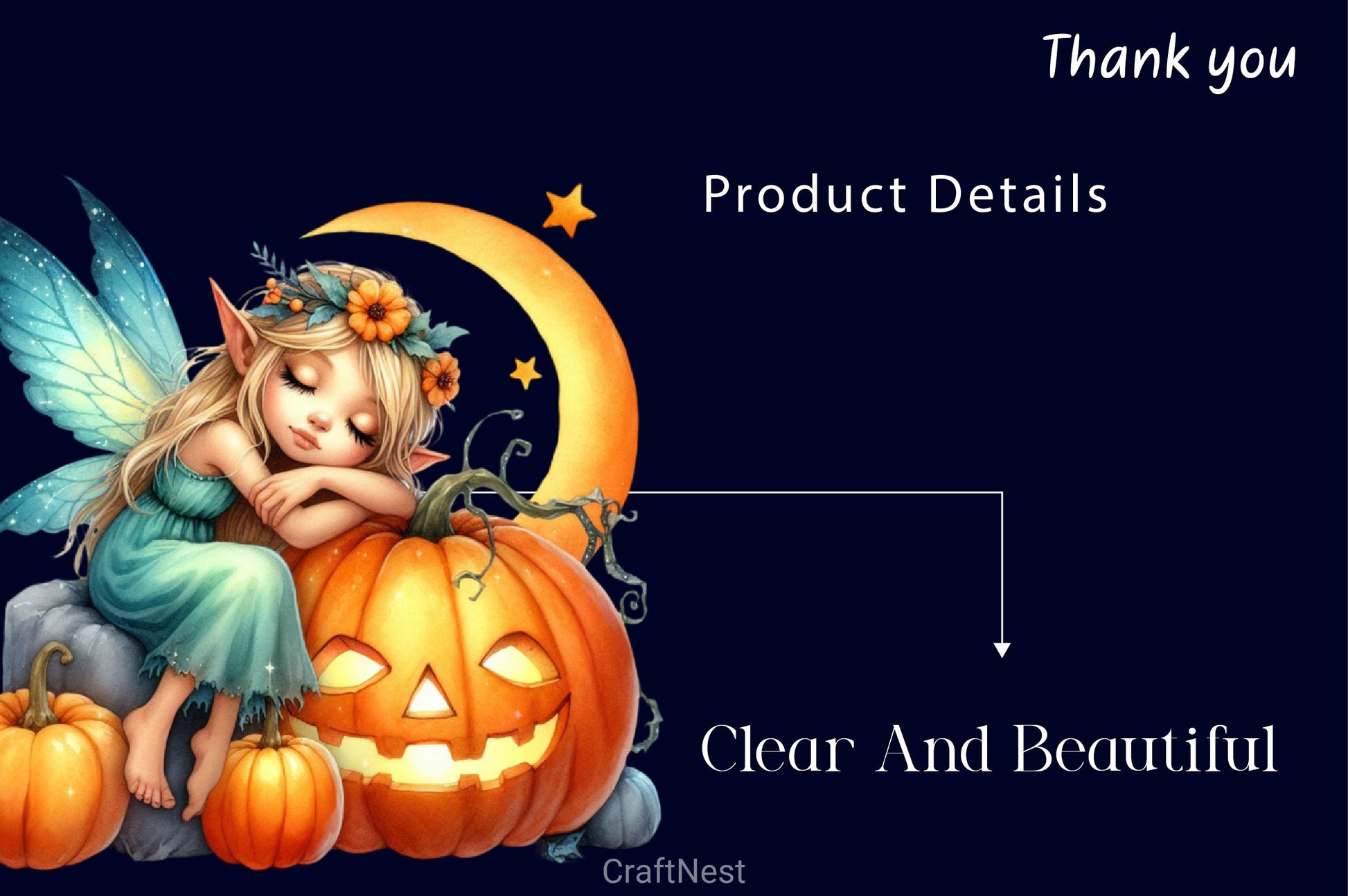 Sleepy Halloween Fairy Clipart Bundle - CraftNest - Digital Crafting and Art
