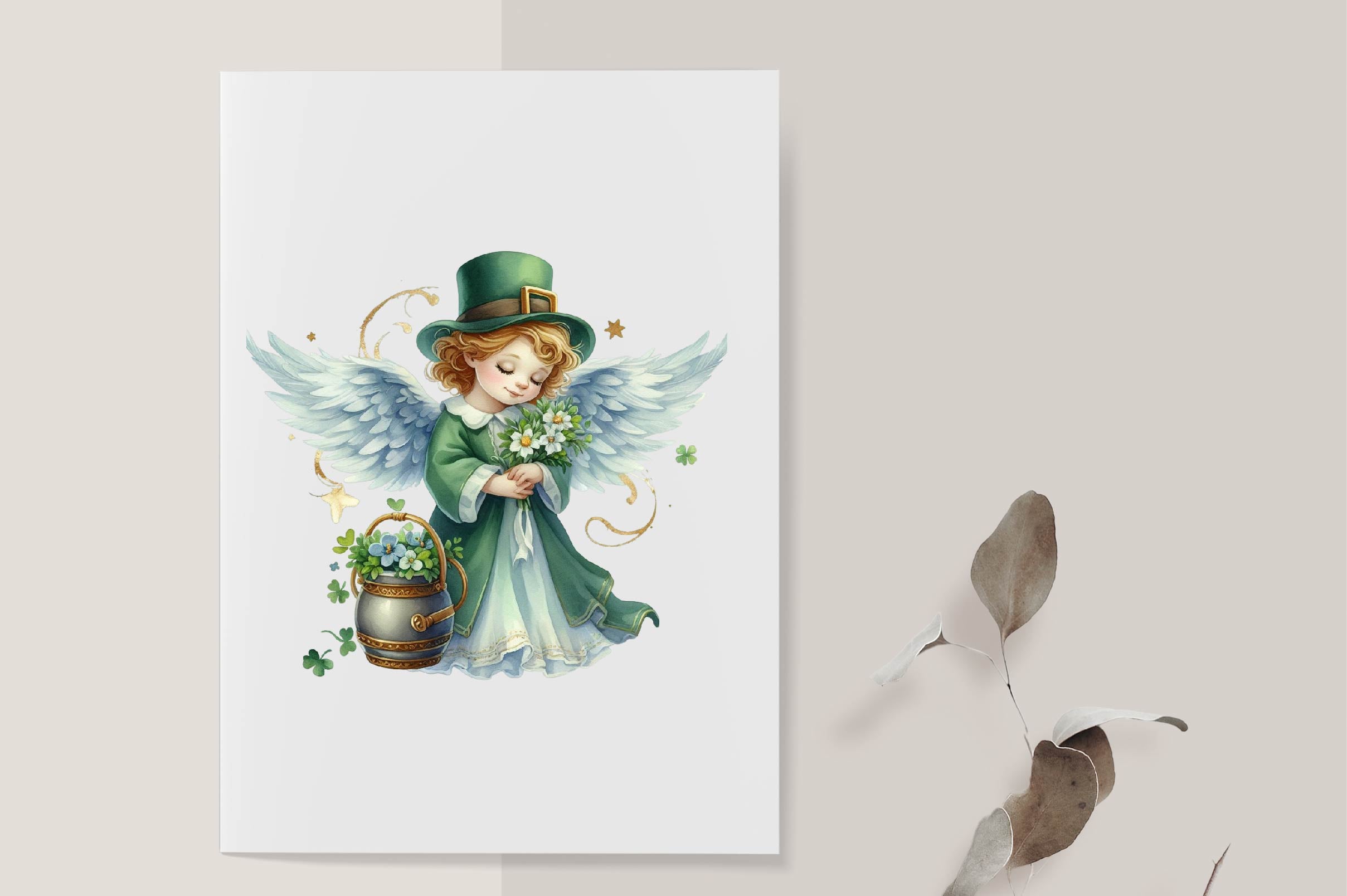St Patrick'S Angels Illustration Clipart Bundle - CraftNest - Digital Crafting and Art