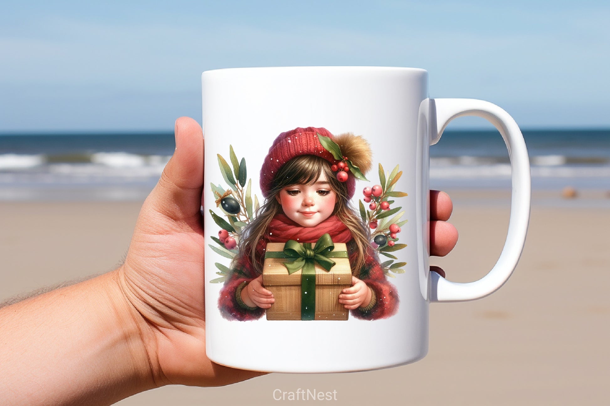 Olive Rustic Christmas Girl Clipart Bundle - CraftNest - Digital Crafting and Art