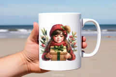 Olive Rustic Christmas Girl Clipart Bundle - CraftNest - Digital Crafting and Art