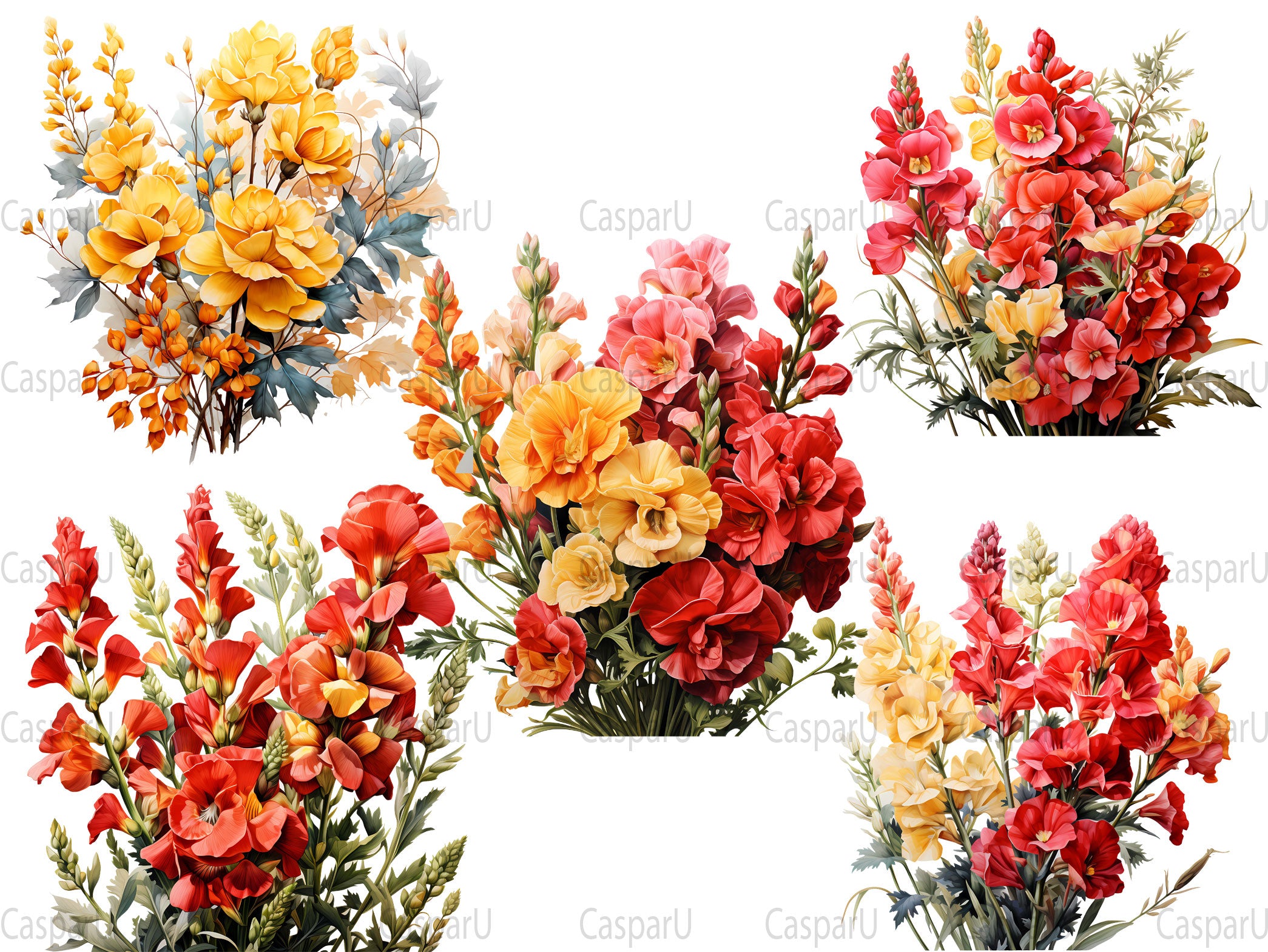 Autumnal Snapdragons Clipart - CraftNest