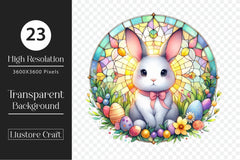 Stained Glass Easter Bunny Clipart Bundle - CraftNest - Digital Crafting and Art