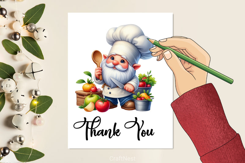 Gnome Chef Clipart Bundle - CraftNest - Digital Crafting and Art
