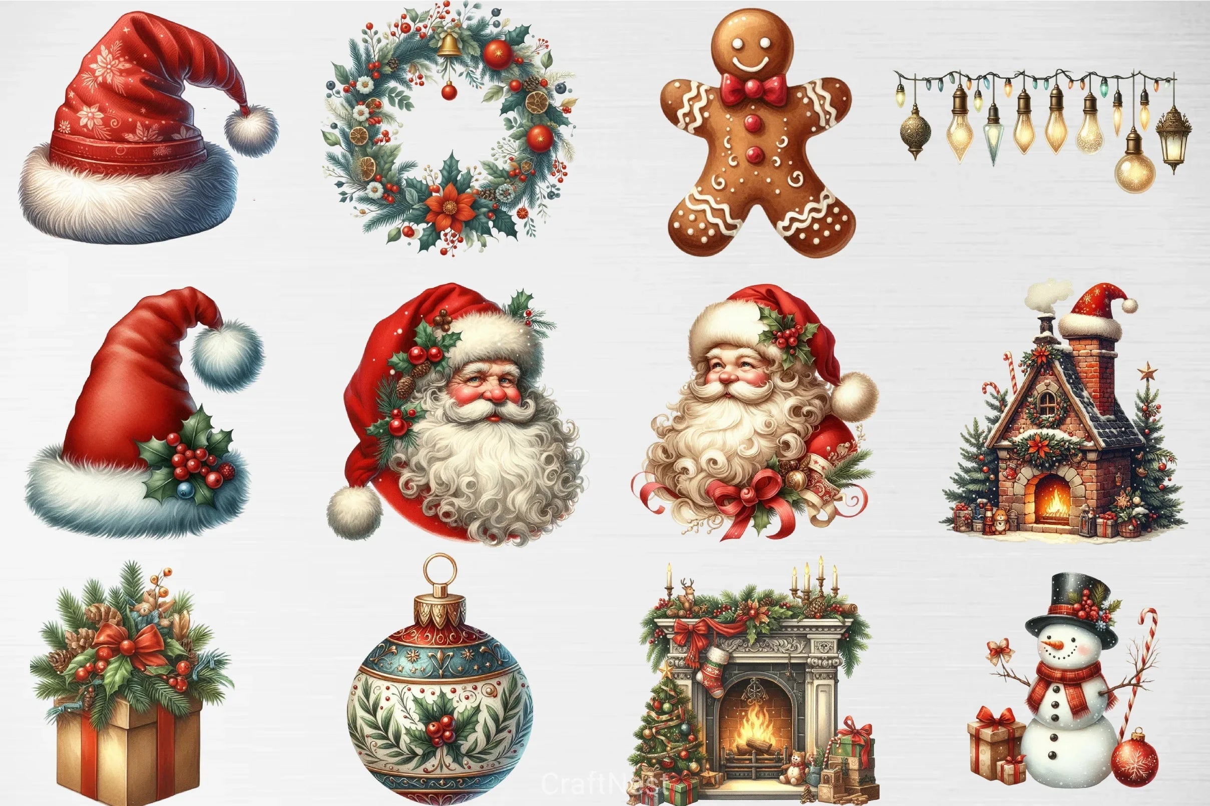 Classic Christmas Clipart Bundle 13 - CraftNest - Digital Crafting and Art