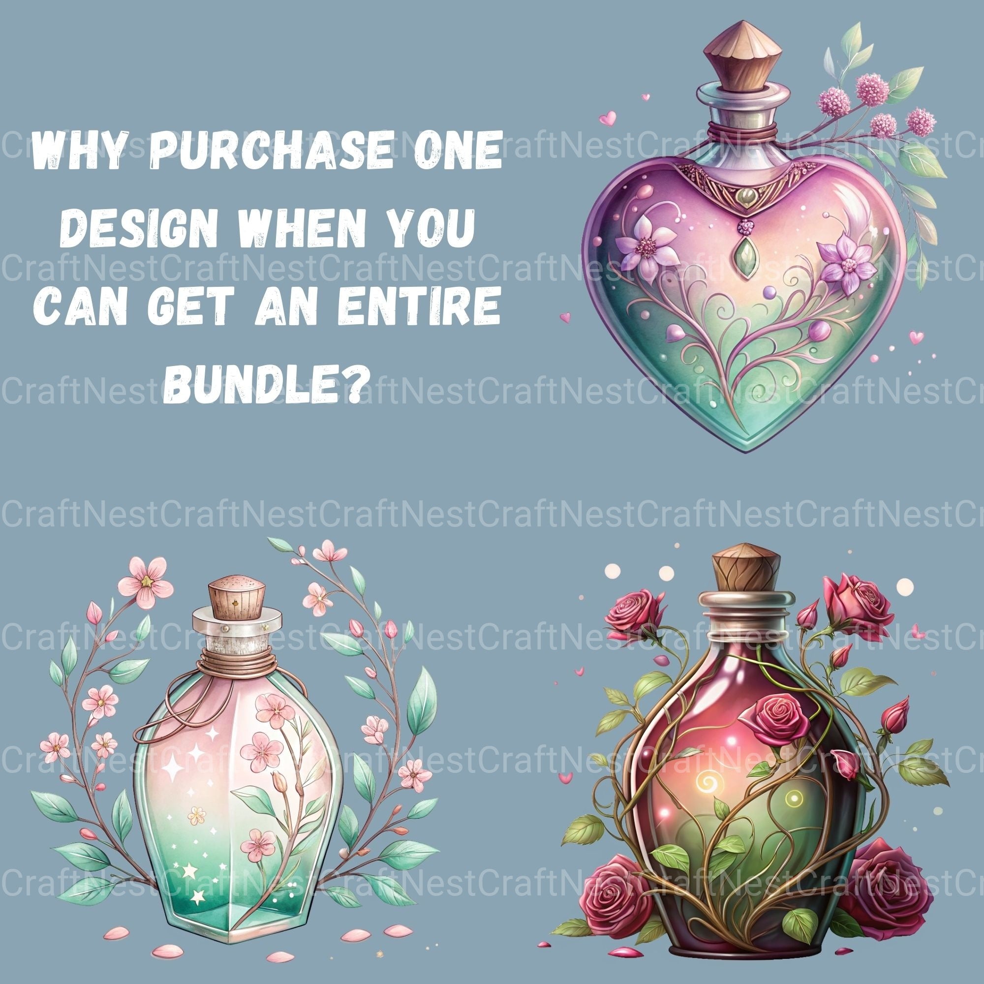 Magic Potion Bottles Clipart Bundle - CraftNest - Digital Crafting and Art