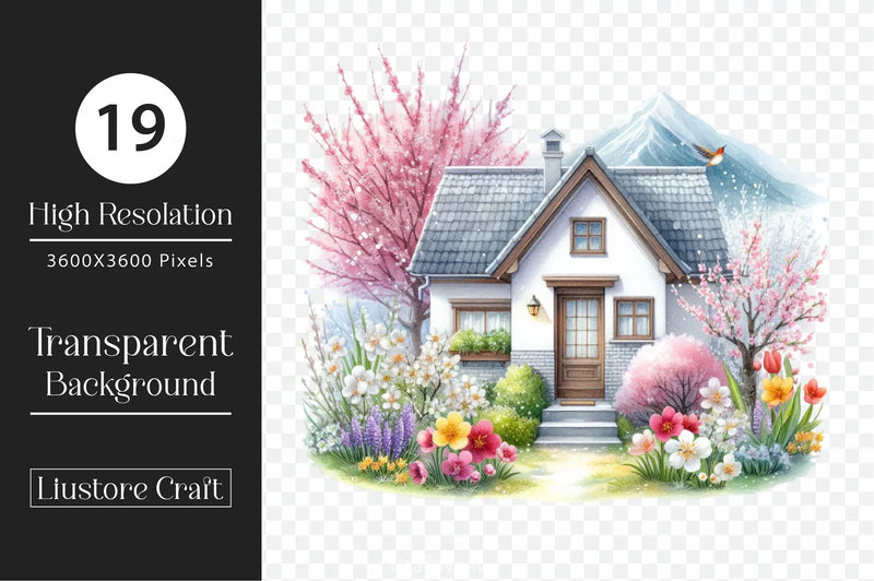 Easter Forest House Clipart Bundle - CraftNest - Digital Crafting and Art