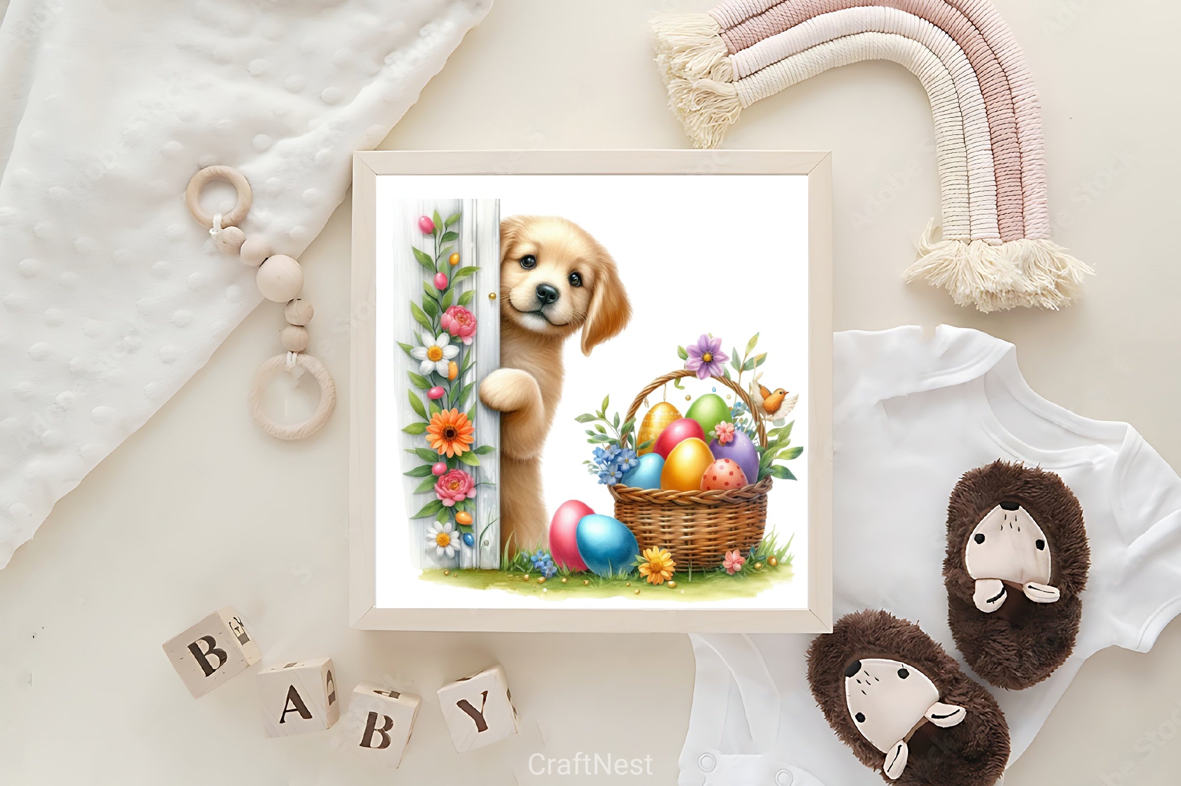 Easter Dog Peeking Clipart Bundle - CraftNest - Digital Crafting and Art