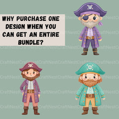Pirates Little Boys Clipart Bundle - CraftNest - Digital Crafting and Art