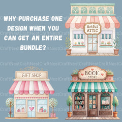 Village Shops Clipart Bundle - CraftNest - Digital Crafting and Art