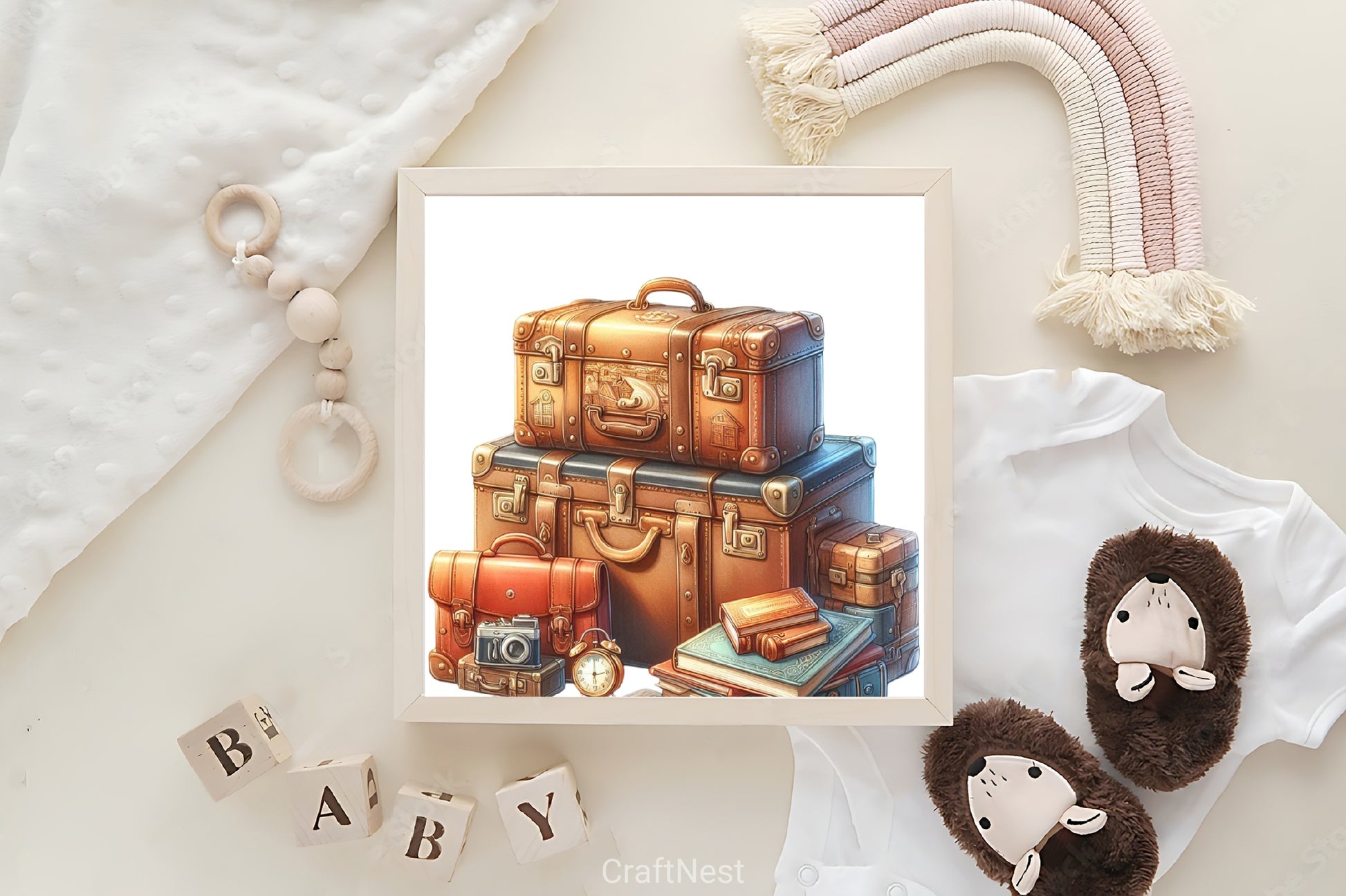 Vintage Suitcase Clipart Bundle - CraftNest - Digital Crafting and Art