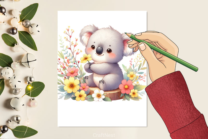 Cute Baby Koala Clipart Bundle - CraftNest - Digital Crafting and Art