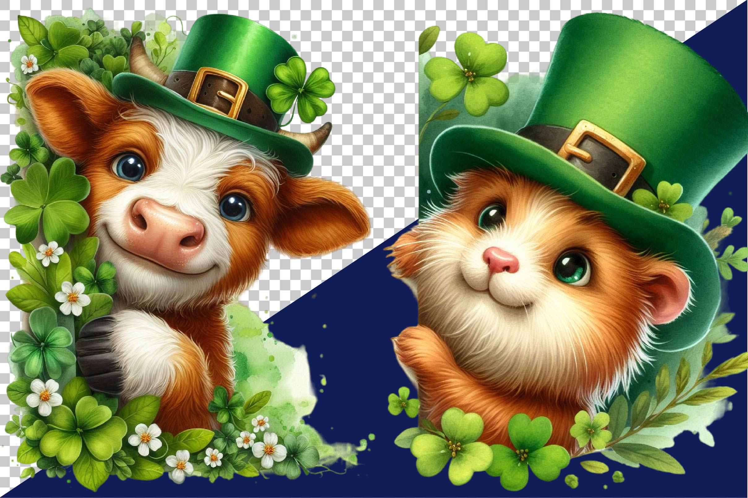 St Patrick's Peeking Around Corner Clipart Bundle - CraftNest - Digital Crafting and Art