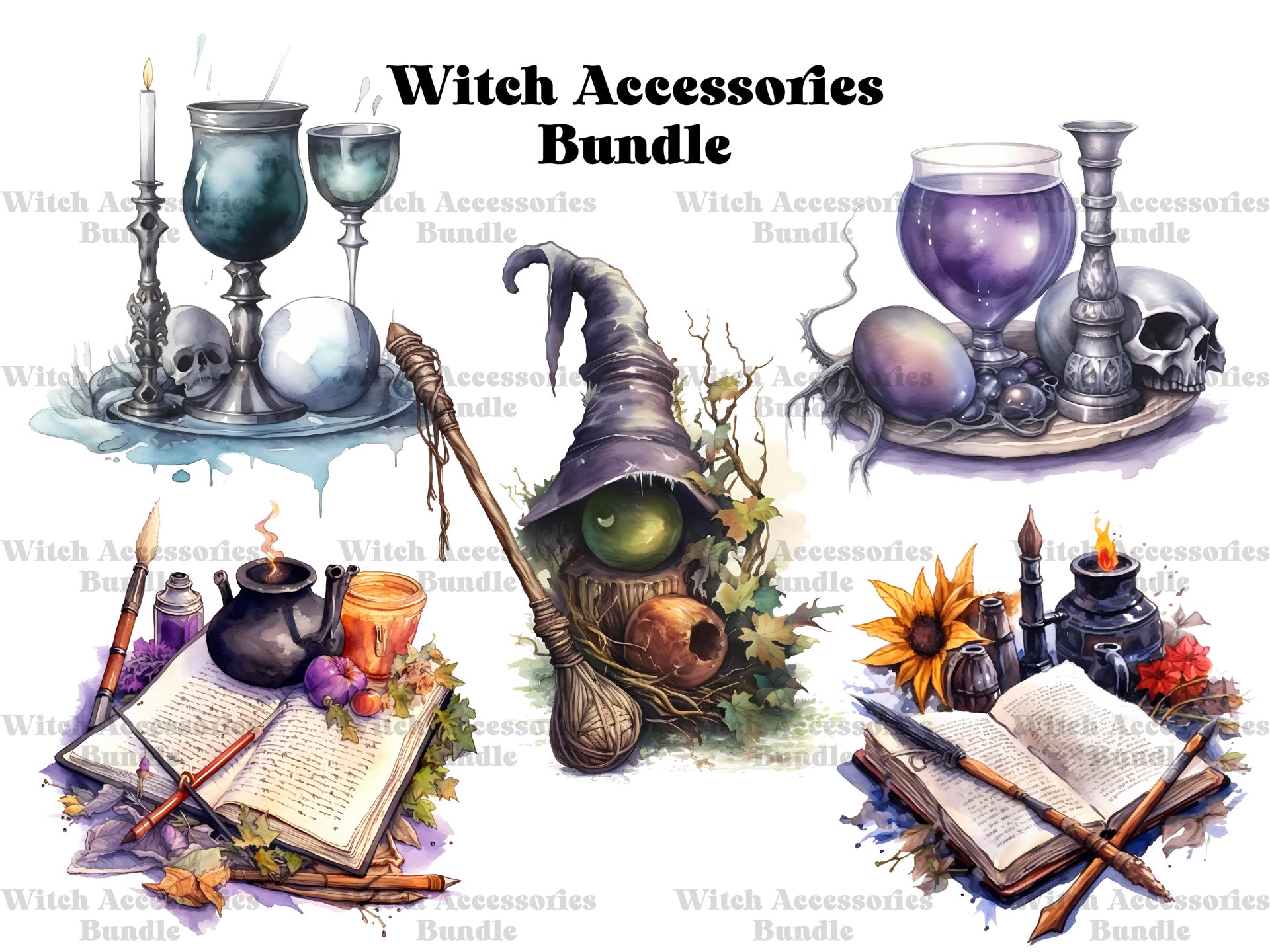 Witch Accessories Clipart - CraftNest