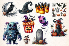 Cute Halloween Clipart Bundle 6 - CraftNest - Digital Crafting and Art