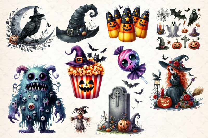 Cute Halloween Clipart Bundle 6 - CraftNest - Digital Crafting and Art