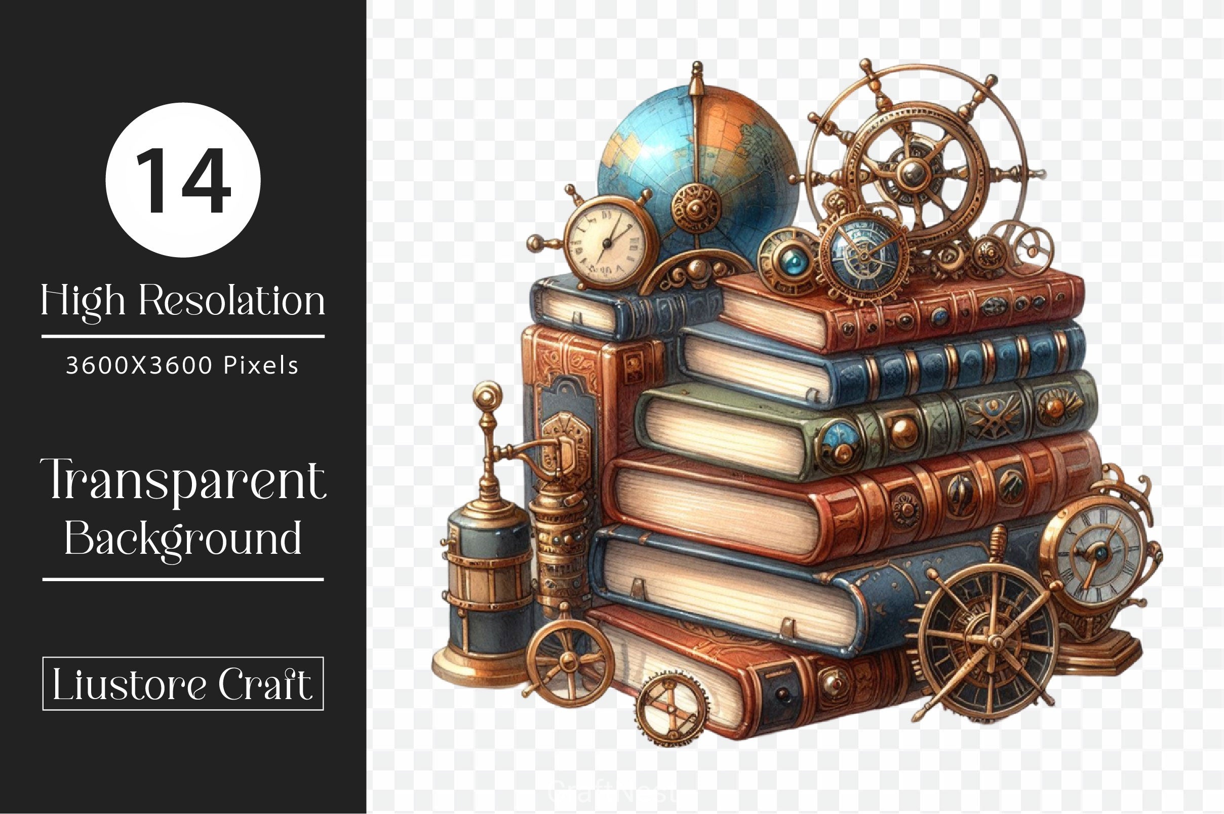 Steampunk Books Clipart Bundle - CraftNest - Digital Crafting and Art