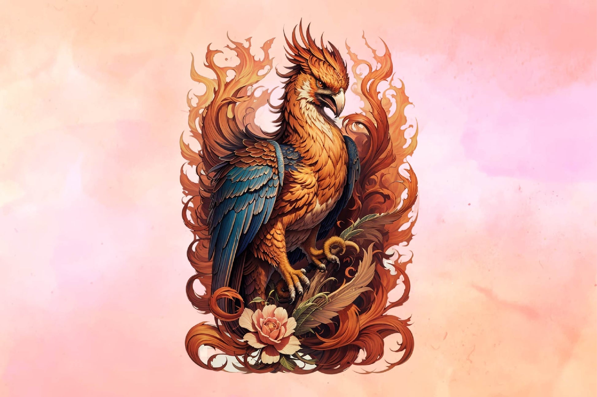 Phoenix Tattoo Realistic Old School Clipart Bundle - CraftNest - Digital Crafting and Art