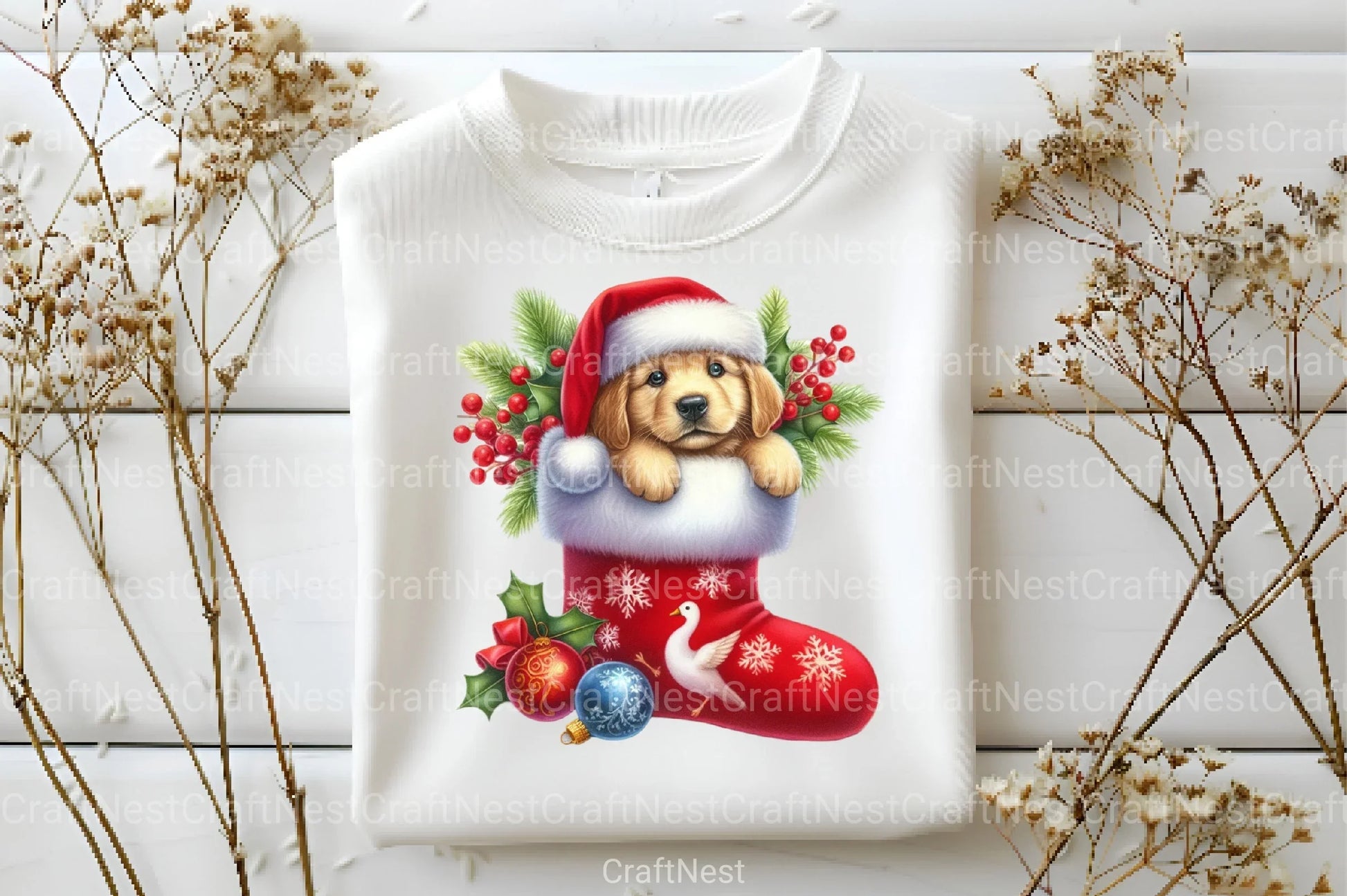 Dog Christmas Stocking Clipart Bundle - CraftNest - Digital Crafting and Art