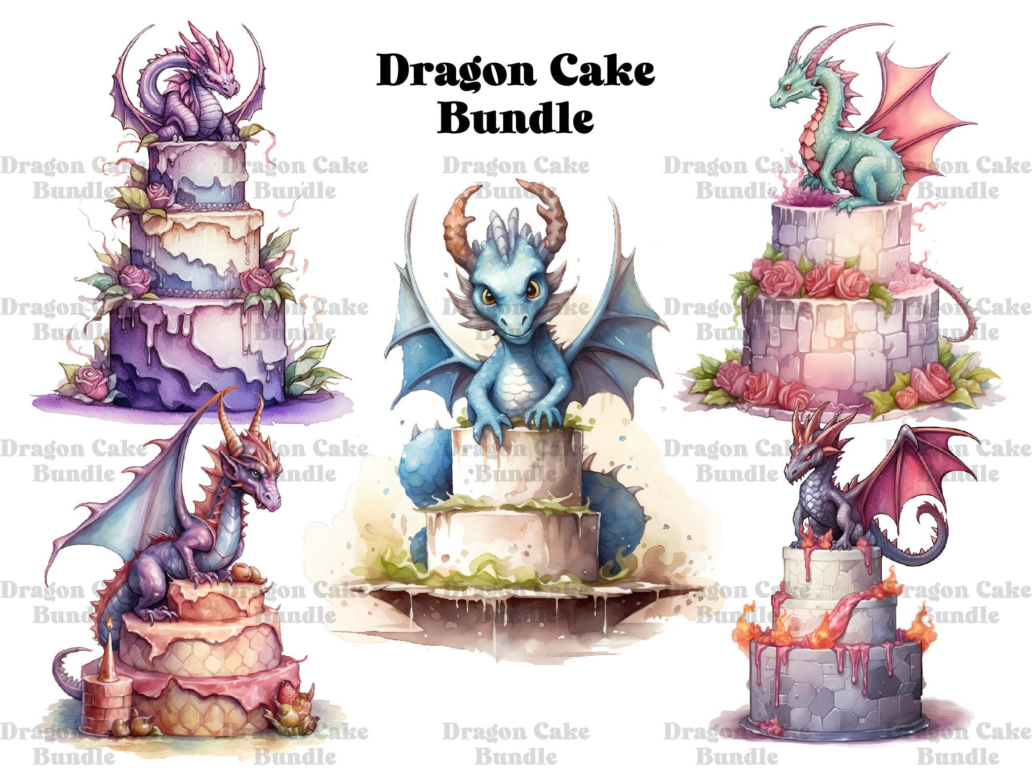 Dragon Cake Clipart - CraftNest