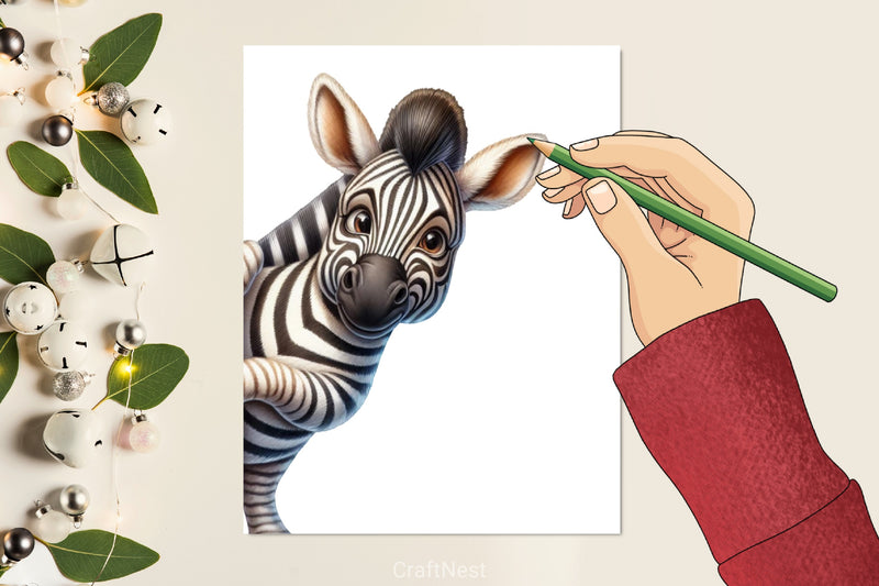 Zebra Peeking Clipart Bundle - CraftNest - Digital Crafting and Art