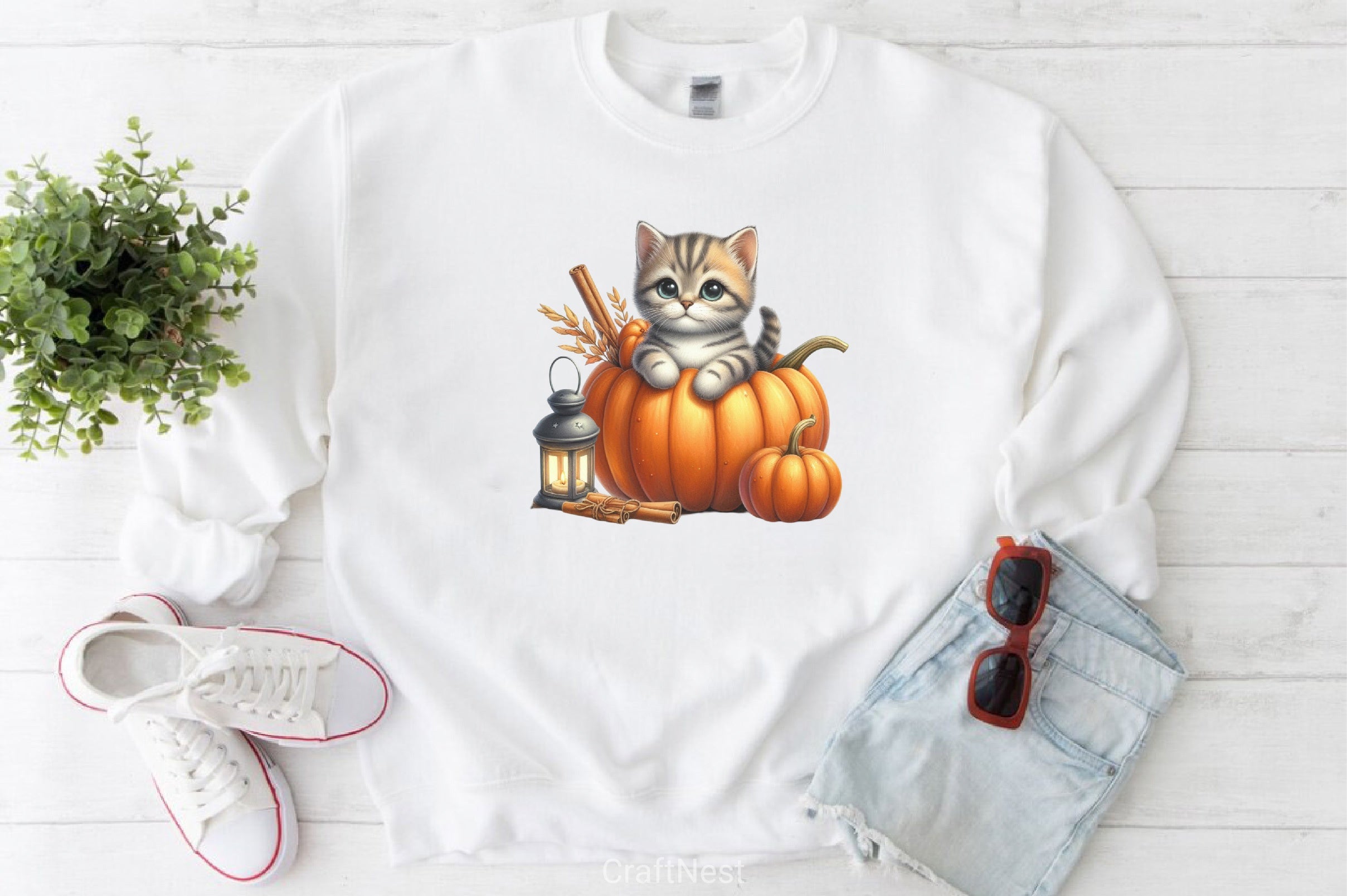 Cute Kitten Pumpkins Clipart Bundle - CraftNest - Digital Crafting and Art