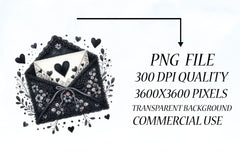 Black Valentine Crochet Envelopes Bundle - CraftNest - Digital Crafting and Art