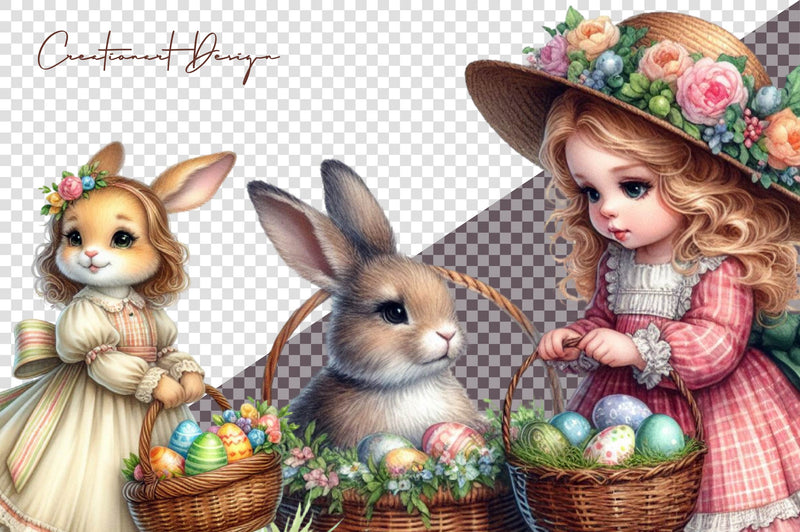 Easter Girl Clipart Bundle 2 - CraftNest - Digital Crafting and Art