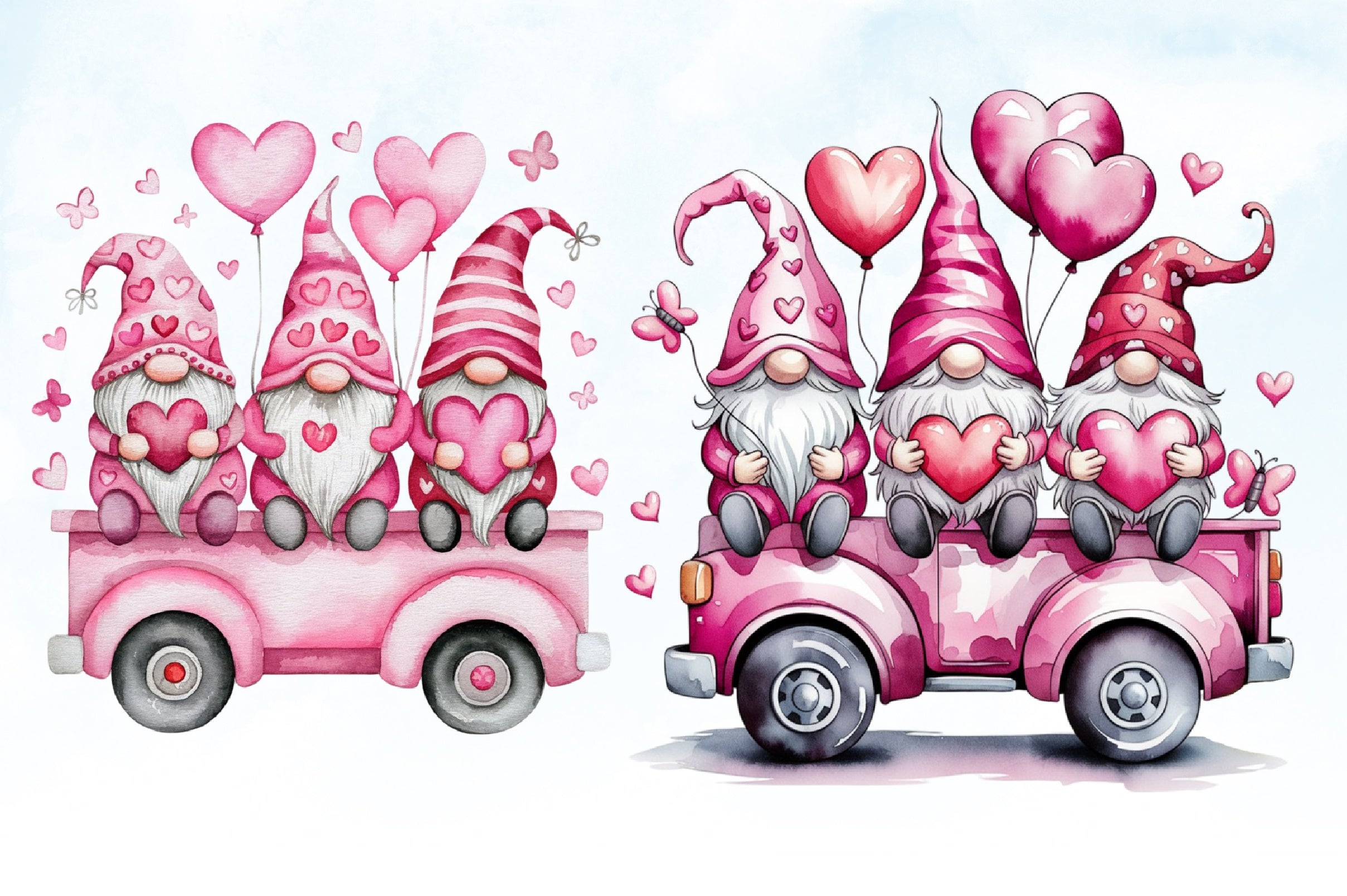 Valentine Gnomes Truck Clipart Bundle - CraftNest - Digital Crafting and Art