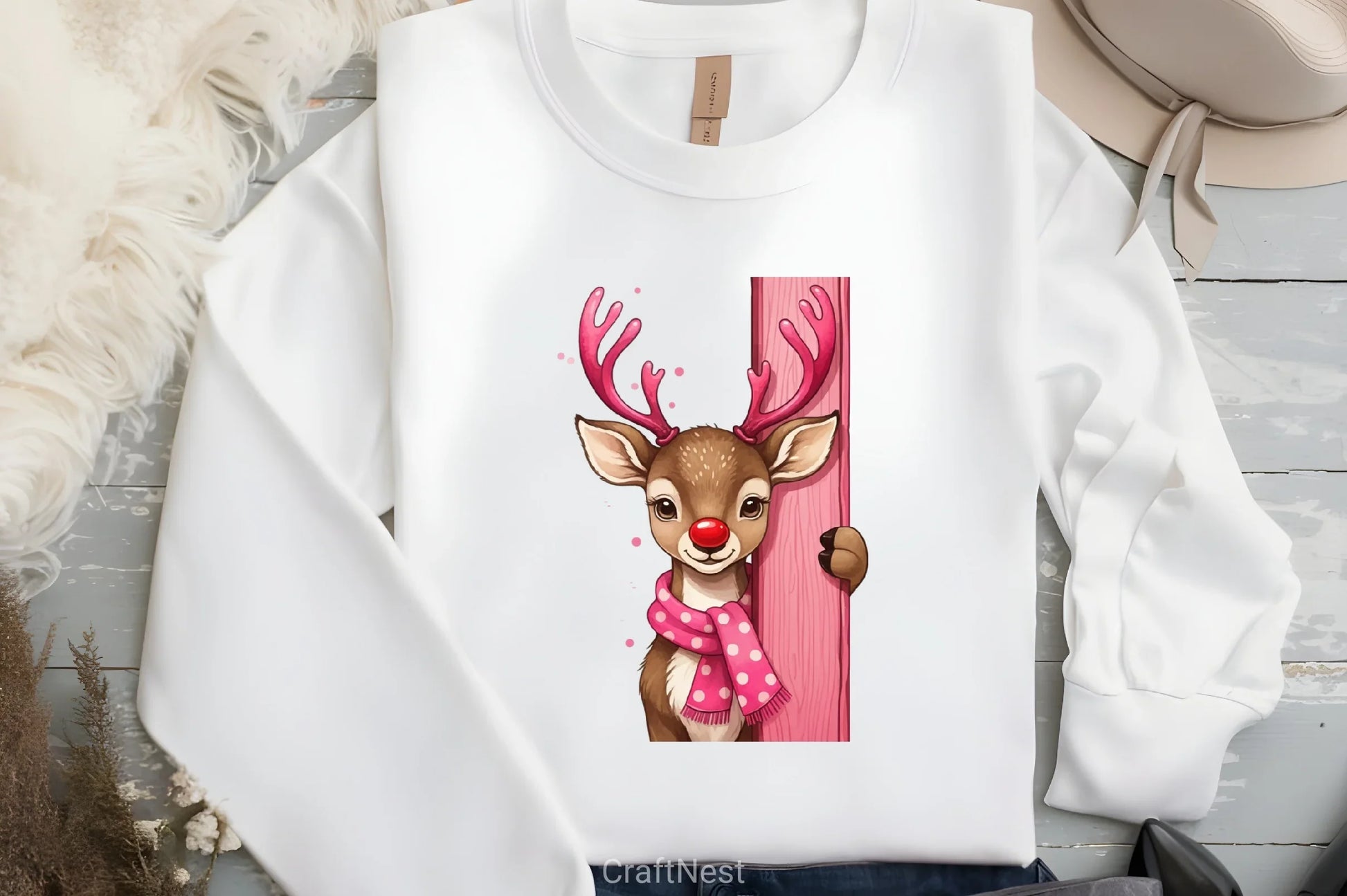 Peeking Reindeer Clipart Bundle - CraftNest - Digital Crafting and Art