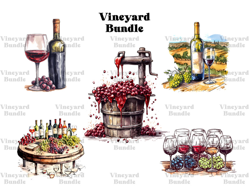 Winery - Vineyard Clipart - CraftNest