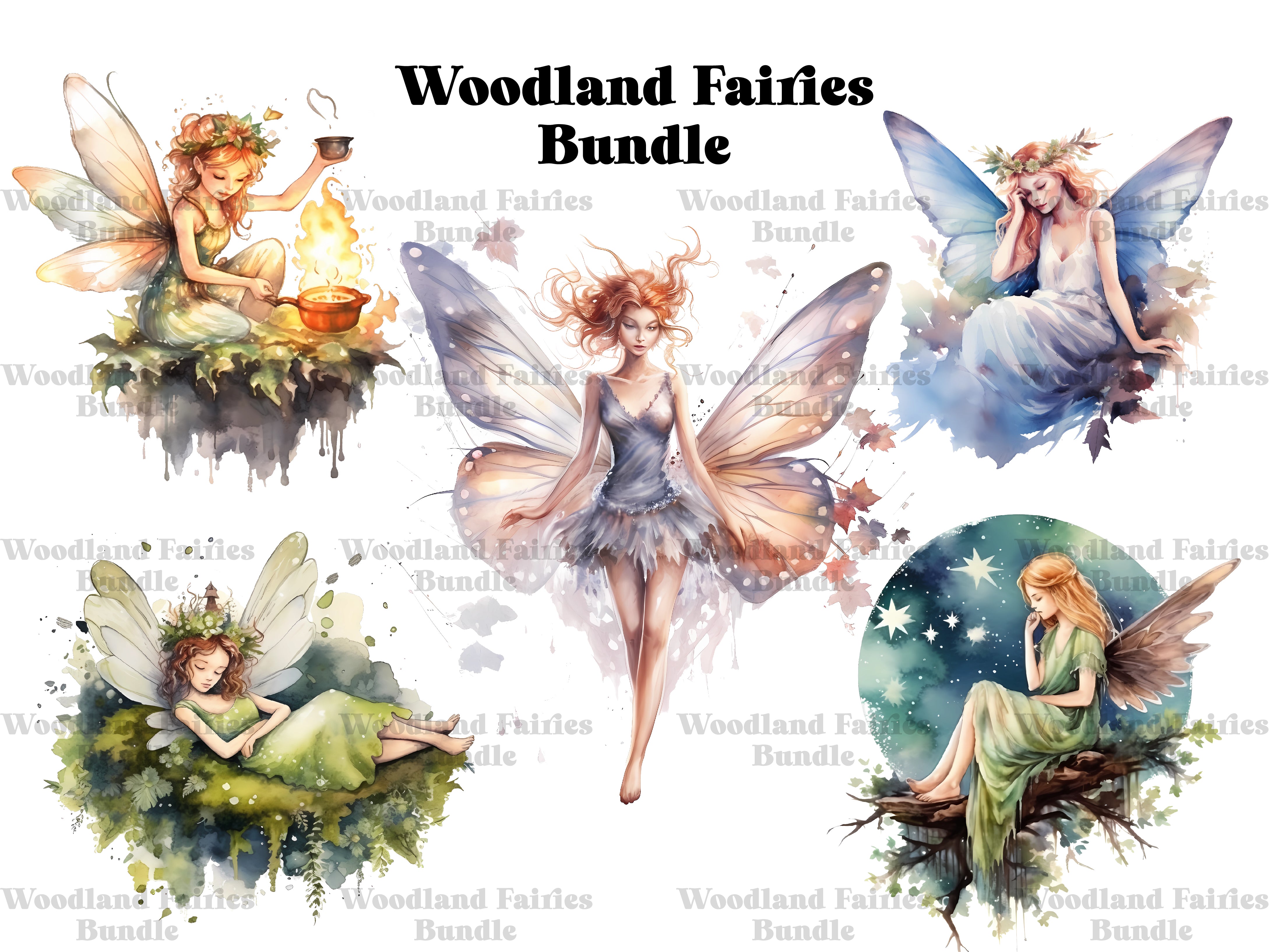 Woodland Fairies Clipart - CraftNest