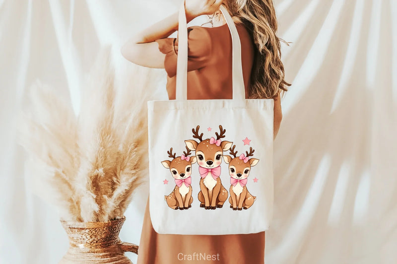 Merry Christmas Reindeer Clipart Bundle - CraftNest - Digital Crafting and Art