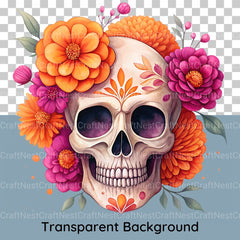 Floral Skulls Clipart Bundle 1 - CraftNest - Digital Crafting and Art