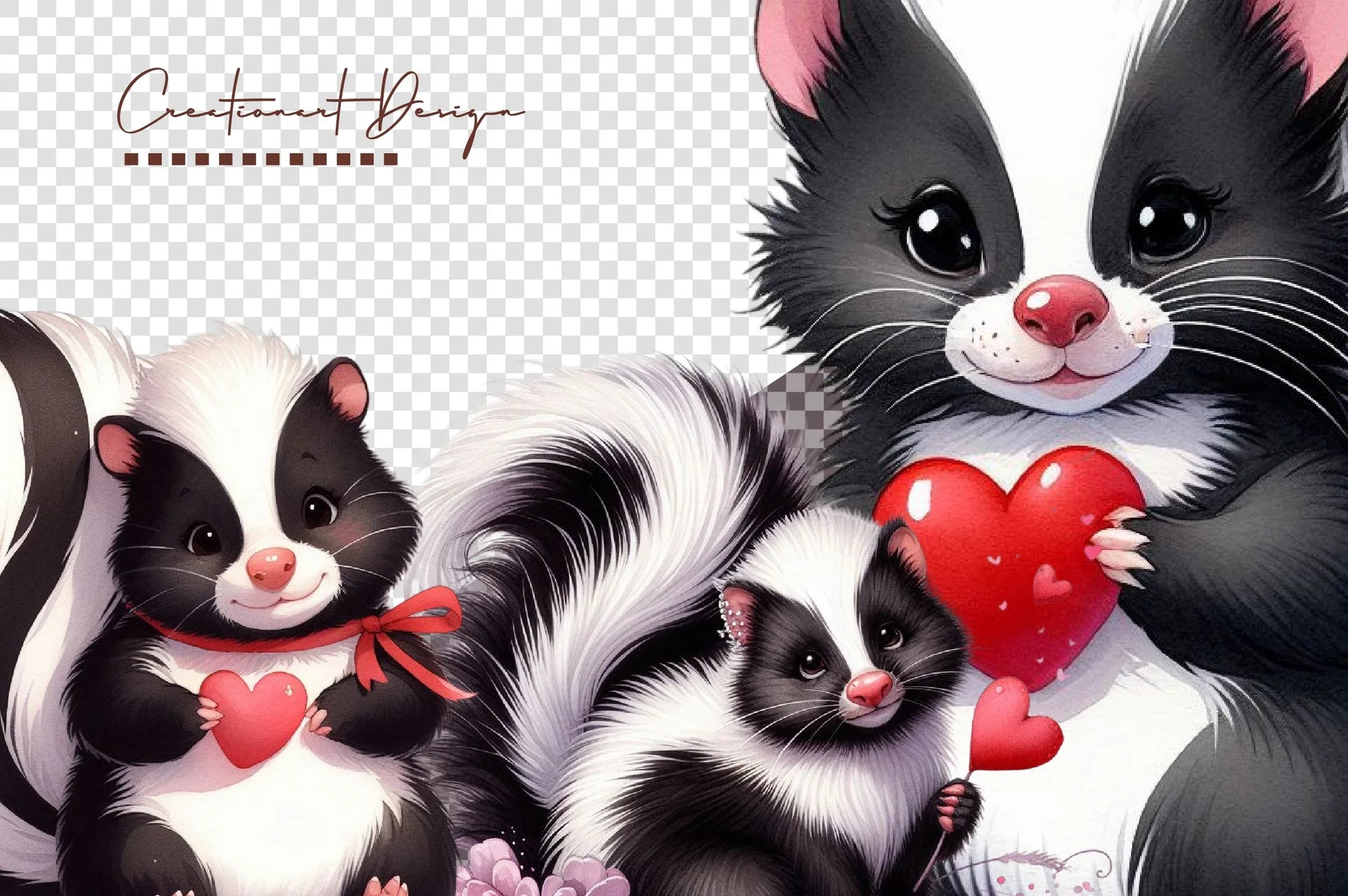 Cute Kawaii Skunk Clipart Bundle - CraftNest - Digital Crafting and Art