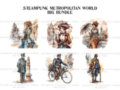 Steampunk Metropolitan World Clipart - CraftNest