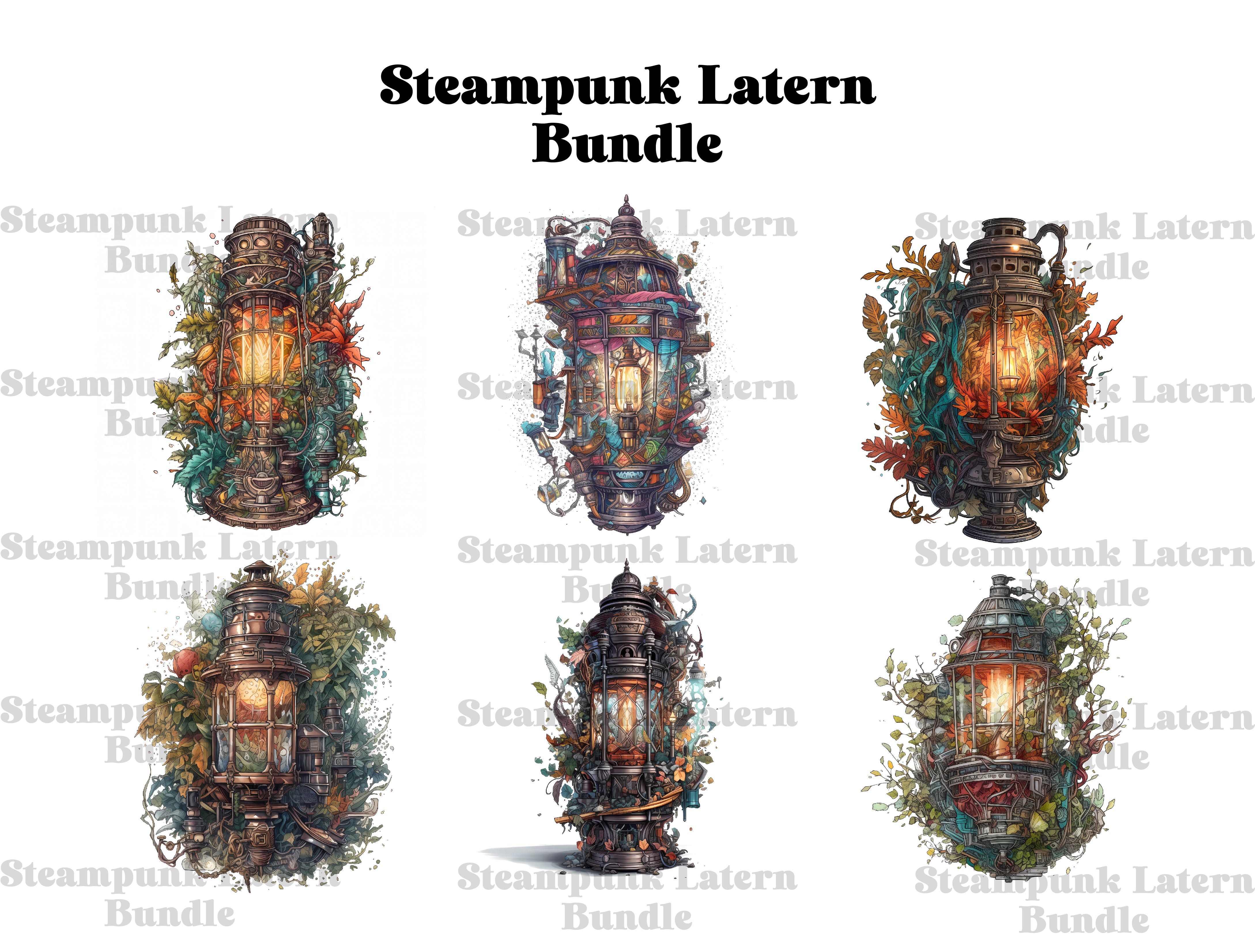 Steampunk Lanterns Clipart - CraftNest