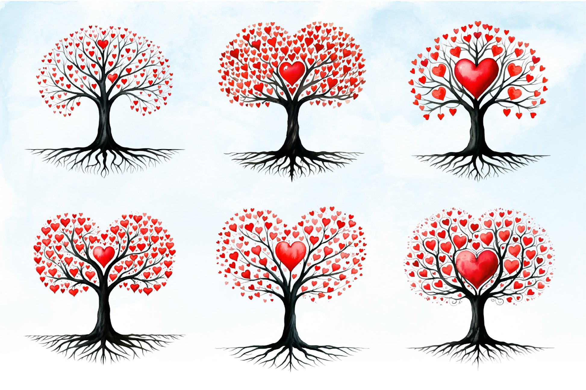 Valentine Heart Tree Clipart Bundle - CraftNest - Digital Crafting and Art