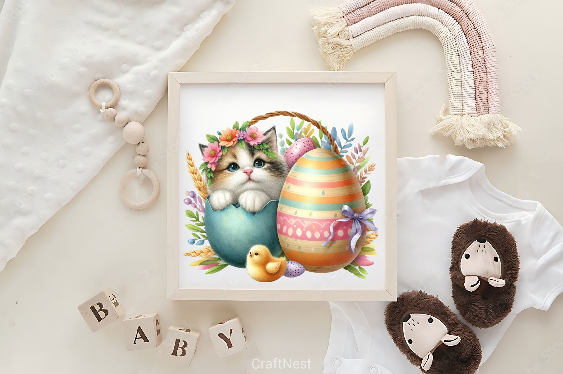 Easter Cat Peeking Clipart Bundle 2 - CraftNest - Digital Crafting and Art