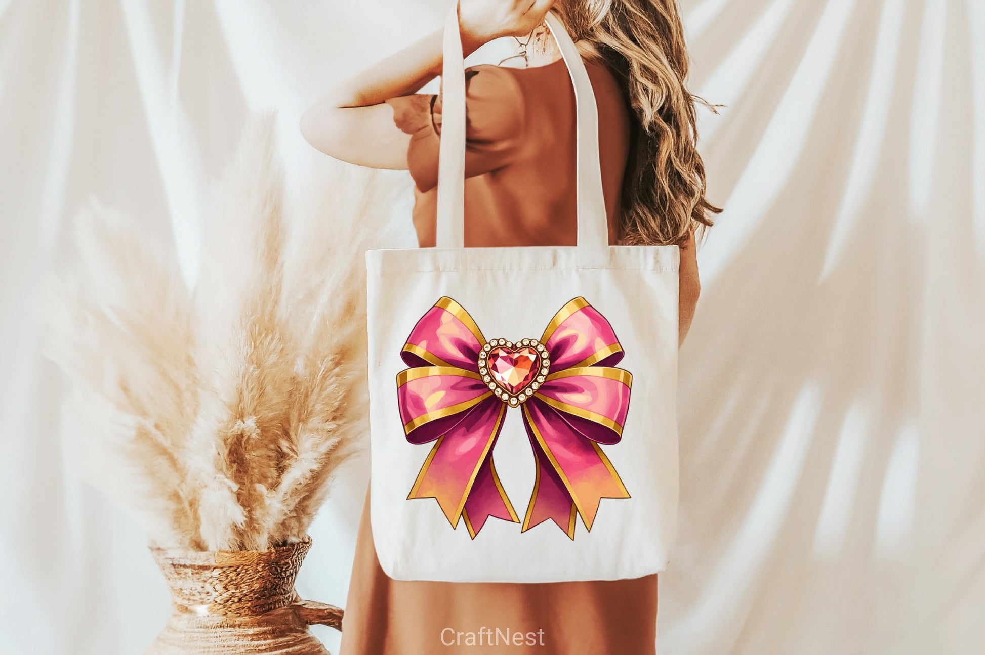 Pink Gem Bow Clipart Bundle - CraftNest - Digital Crafting and Art