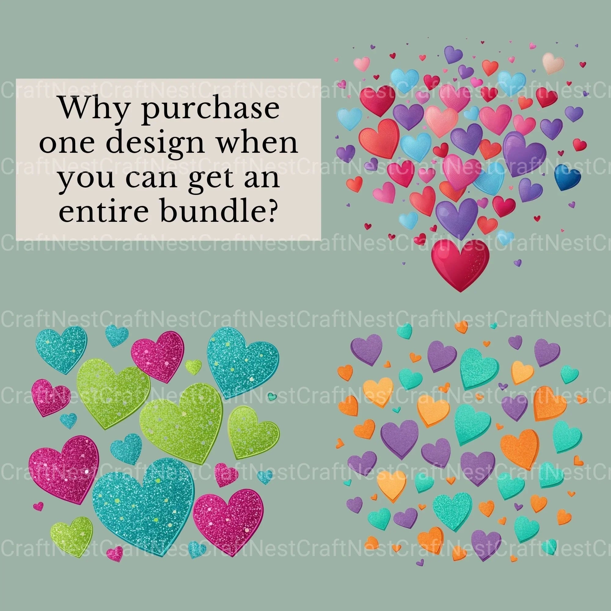 Heart Confetti Clipart Bundle - CraftNest - Digital Crafting and Art