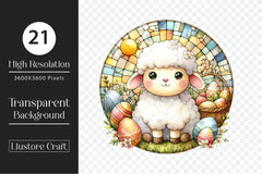 Stained Glass Easter Sheep Clipart Bundle - CraftNest - Digital Crafting and Art