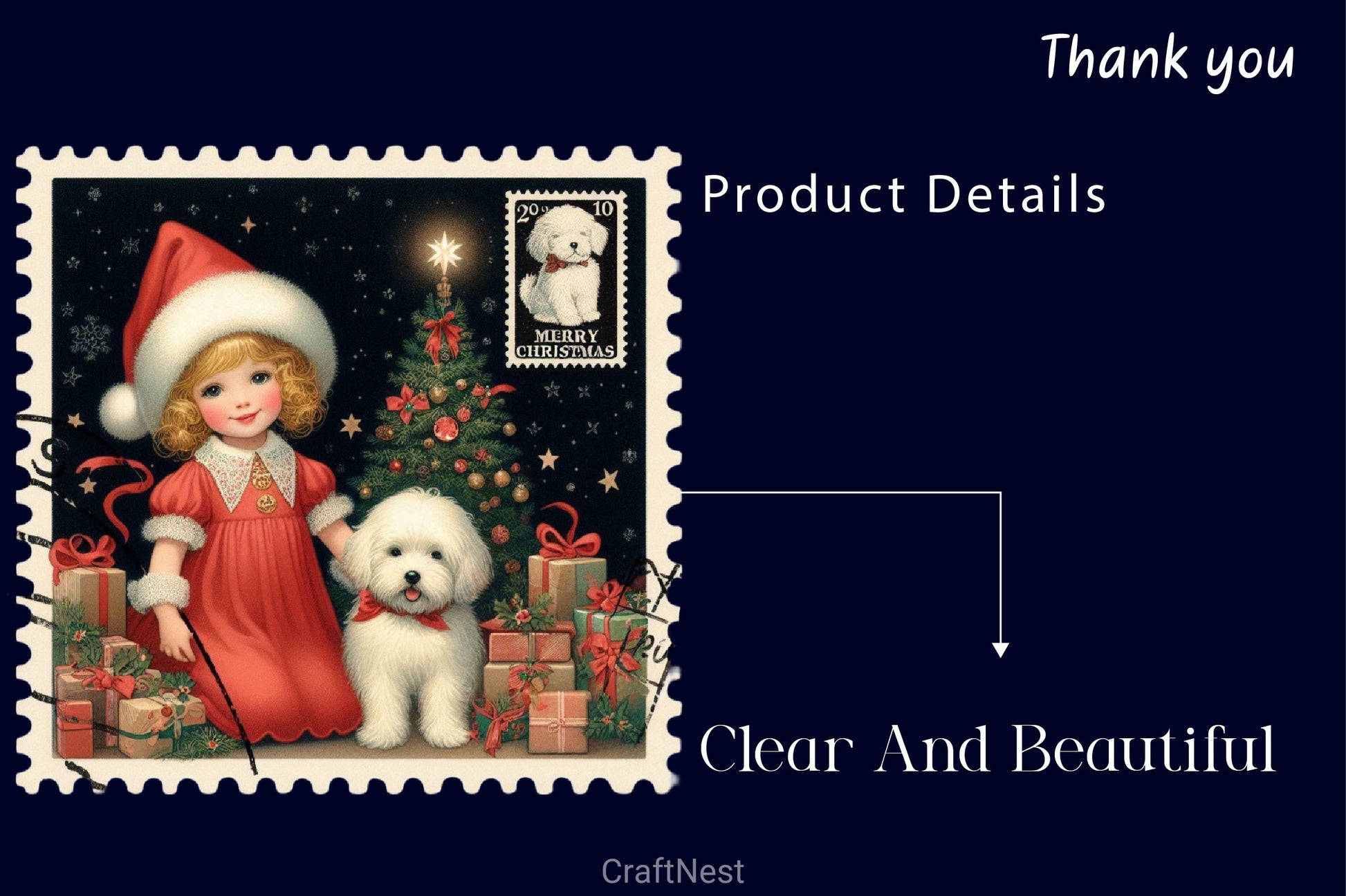 Christmas Girl Postage Stamps Clipart Bundle 2 - CraftNest - Digital Crafting and Art