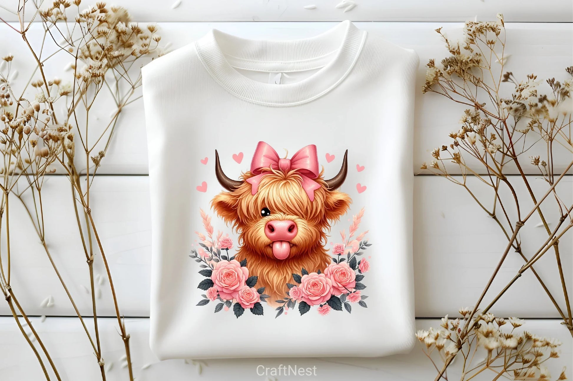 Highland Cow Valentine Clipart Bundle 6 - CraftNest - Digital Crafting and Art