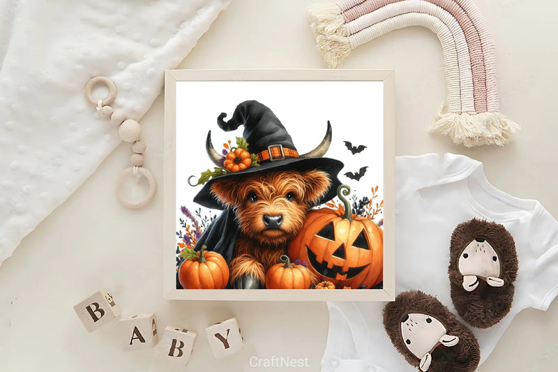 Halloween Highland Cow Clipart Bundle - CraftNest - Digital Crafting and Art