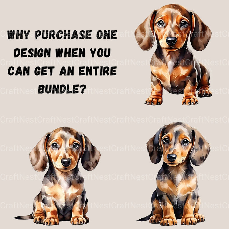 Dachshund Puppies Clipart Bundle 1 - CraftNest - Digital Crafting and Art