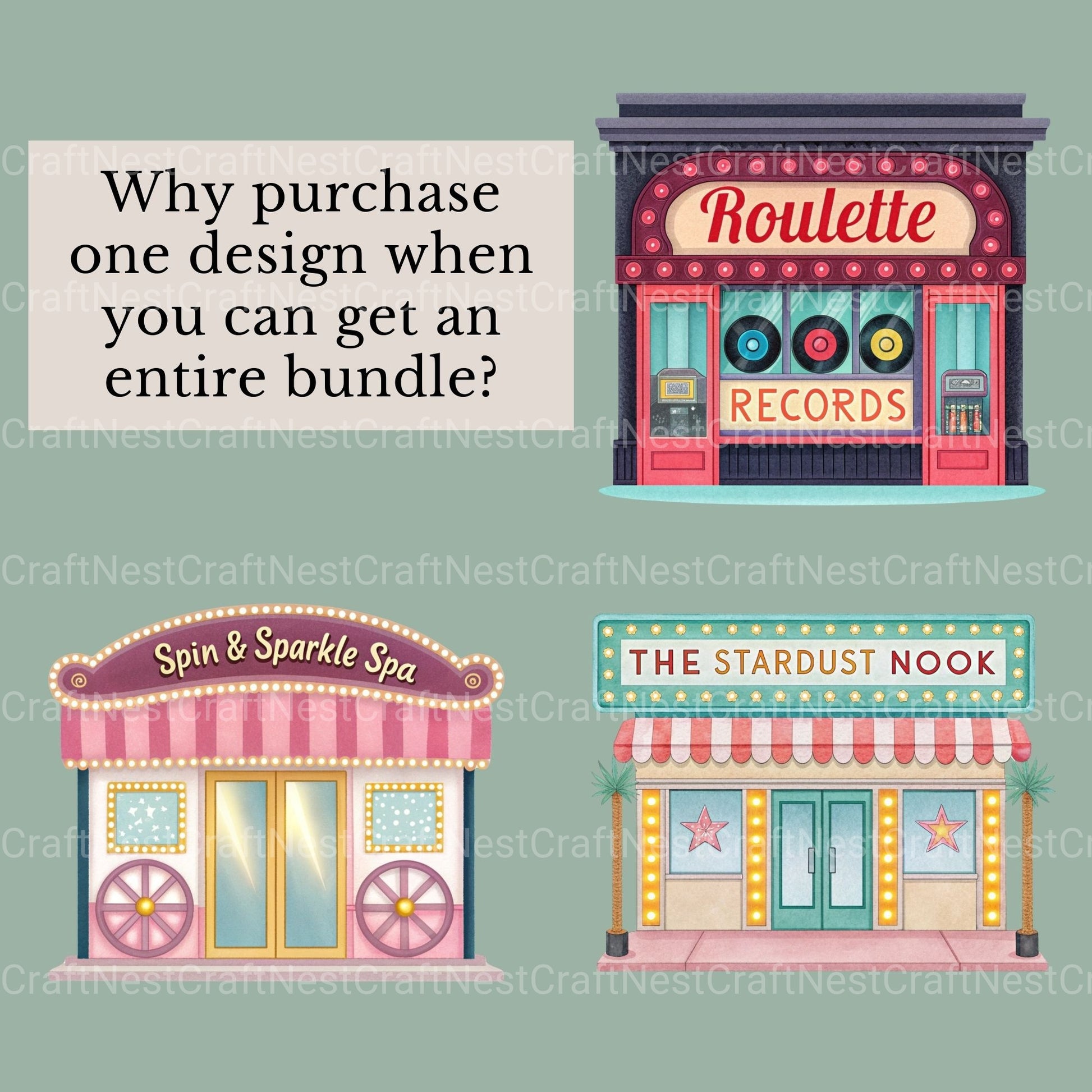 Village Shops Las Vegas Clipart Bundle - CraftNest - Digital Crafting and Art