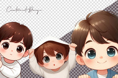 Little Cute Boy Clipart Bundle - CraftNest - Digital Crafting and Art