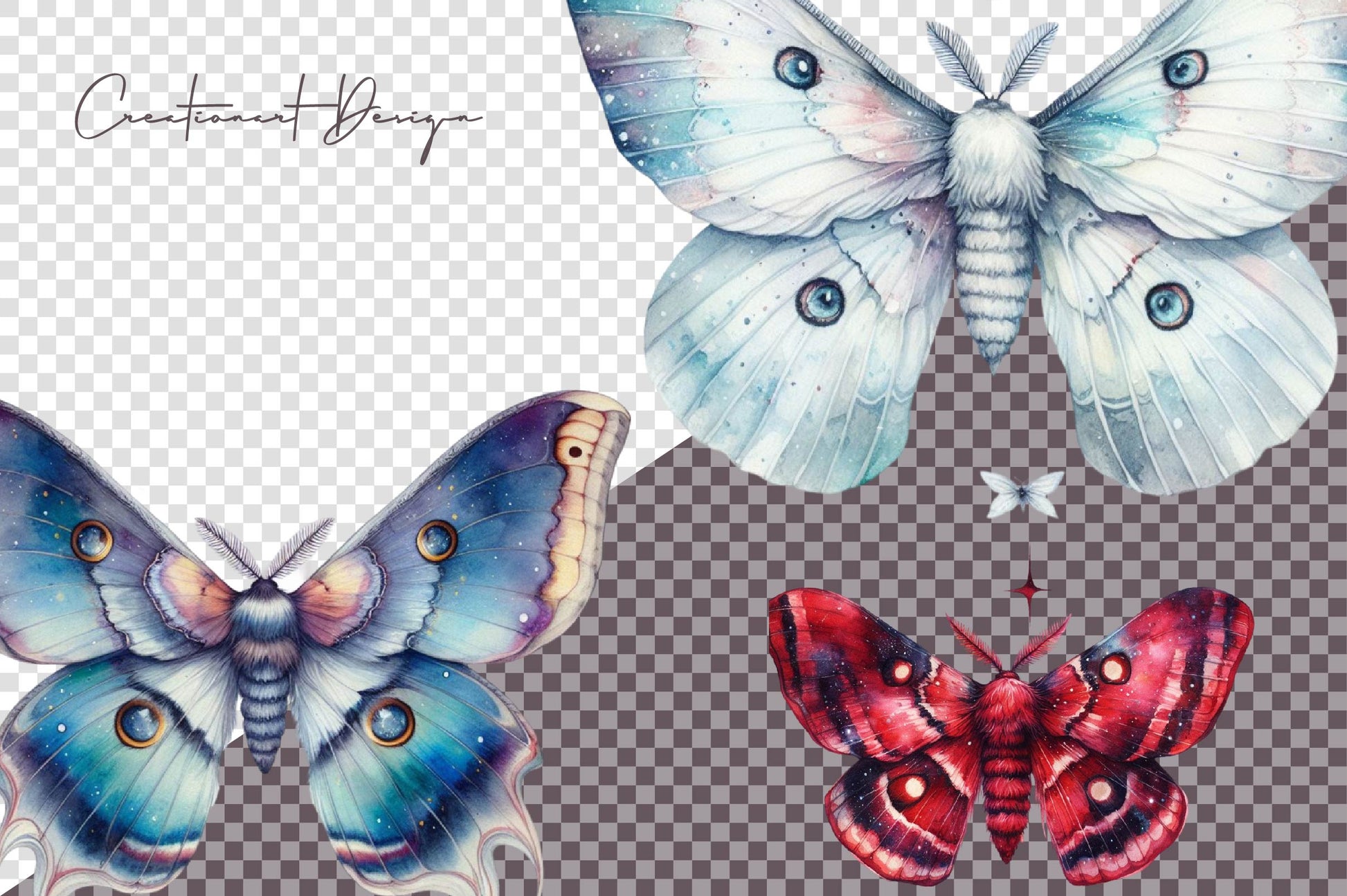 Celestial Moths Clipart Bundle - CraftNest - Digital Crafting and Art